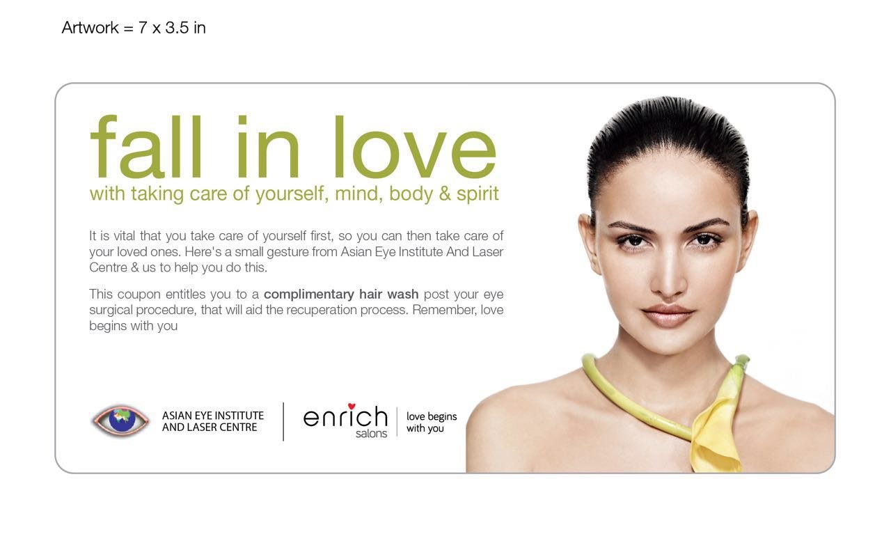 Enrich complimentary hair wash coupon | Asain Eye Institute and Laser  Centre -